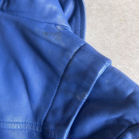 Doma Electric Blue Leather Jacket with Detachable Hood ALT ASO Clary Fray - Picture 13 of 16